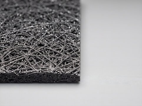 Macro studio photograph of porous carbon fiber paper gas diffusion layer gdl decorated with micro platinum catalyst nanoparticles for direct methanol fuel cell dmfc electrochemical power testing