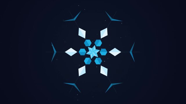 End of year clearance sale animation with hexagon badges