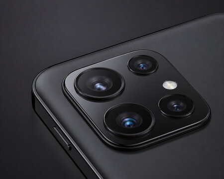 Macro view of smartphone camera module detail