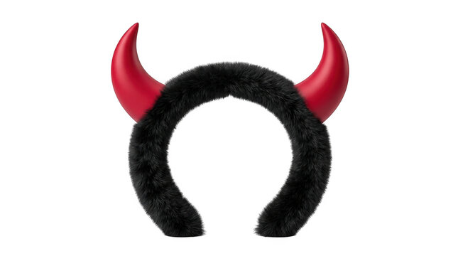 Red Devil Horn Costume Headband Isolated