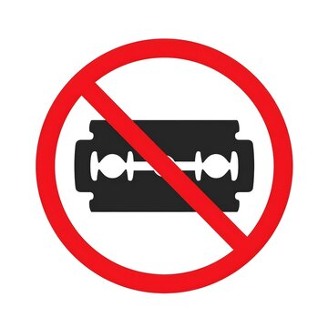 No Razor Blade Prohibited Sign