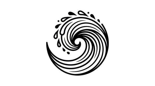 Abstract spiral wave splash circular design.