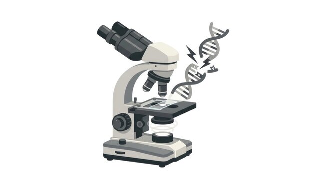 Binocular microscope with floating DNA helix strands