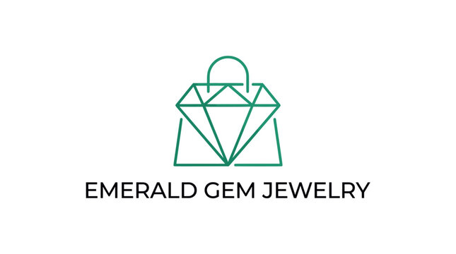 Emerald Gem Jewelry diamond shaped shopping bag logo.