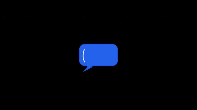 Minimal new message notification chat bubble icon animation featuring a smooth pop entrance, soft landing bounce, gentle pulse effect, and seamless looping motion. Clean platform-neutral flat UI icon