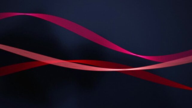 Stylized ribbon bands waving seamless loop motion background