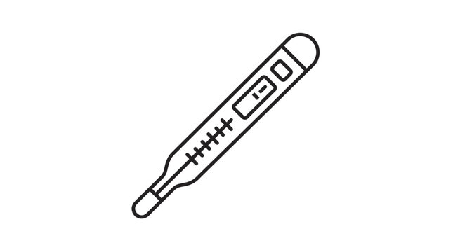 Digital Medical Thermometer Outline Vector
