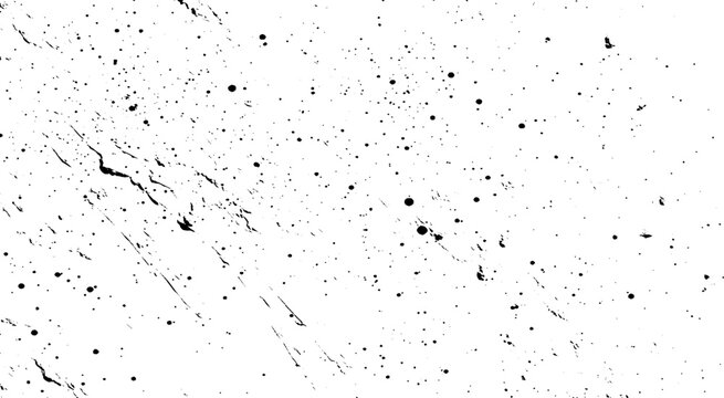 Random Black Ink Spots and Stains. Grunge Black and White Splatter Background