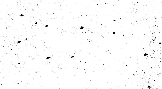 Hand Painted Ink Splashes on White Background. Random Black Ink Spots and Stains. Dirty Grunge Ink Texture