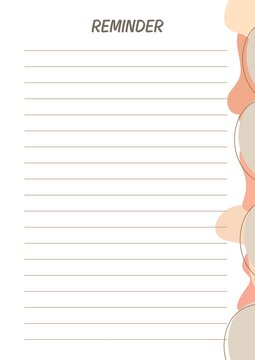 Boho Abstract Reminder To-Do List Printable A4 - Lined Journal Template for Teachers and Students with Earthy Blob Border