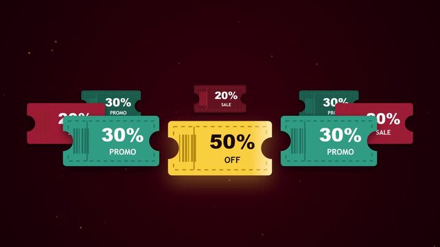 Christmas holiday discount vouchers animation for seasonal marketing