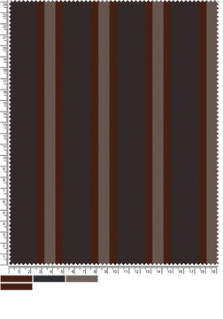 Seamless vertical stripe pattern in dark brown, charcoal black, and taupe grey colors, classic multi-stripe vector background, retro textile design, elegant fashion fabric texture illustration.
