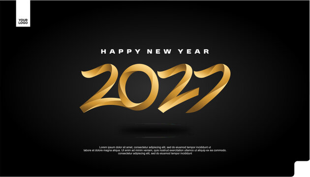 Happy New Year 2027 Golden Luxury Banner on Black Background Vector