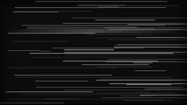 Abstract composition of white horizontal lines on a deep black background