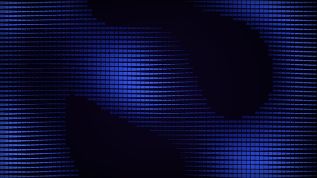 Abstract digital pattern with horizontal blue lines on black background
