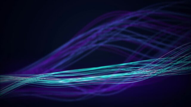 Fiber optic strands glowing wave seamless loop motion background