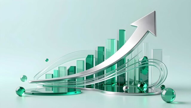 Elegant emerald glass business background for financial growth