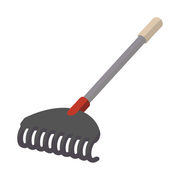 Handheld rake isolated on transparent background