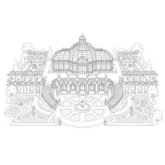 Obraz premium hand drawn vector illustration of a greek temple