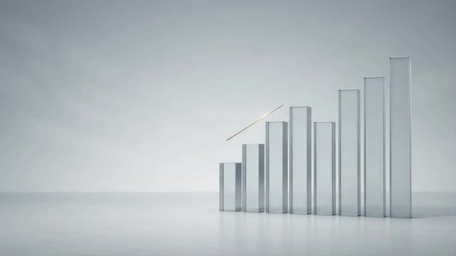 Minimal growth chart occupies one side of the frame with generous copy space for business presentations, advertising, reports, and corporate messaging.
