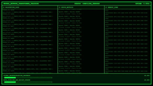 Neural Network Transformer Training Memory Allocation Terminal Technology Background.