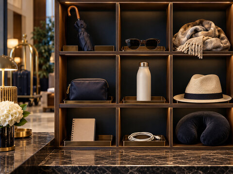 Organized hotel lost and found storage for forgotten guest belongings