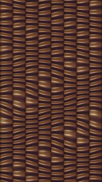 Bellows Accordion Column Wall With Traveling Compression Waves, Seamless Loop Background in calm copper tones vertical 9:16