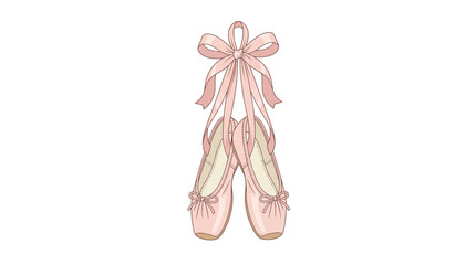 Pink Ballet Pointe Shoes Vector Illustration © Difla