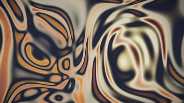 Turbulent multicolor plasma energy field morphing abstract seamless loop in deep orange tones