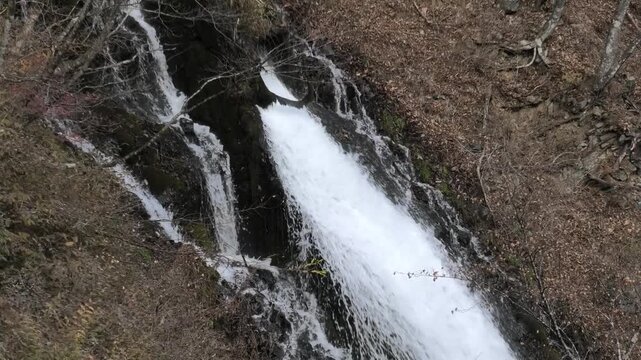 water flowing from a waterfall