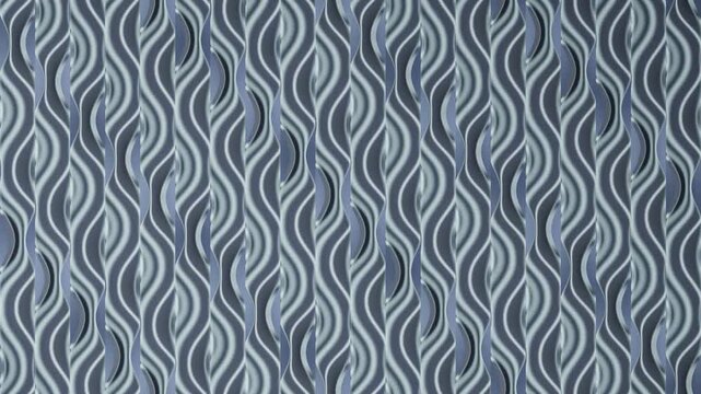Twisting Aluminium Fin Wall With Helical Torsion Light Bands Seamless Loop in deep silver tones