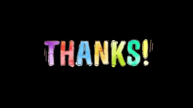 Thanks Hand Drawn Watercolor Text Animation