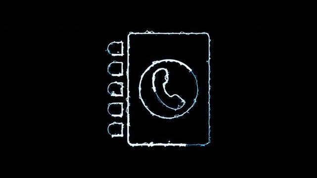 Electric Contact List Phone Directory Ledger Icon on Black
