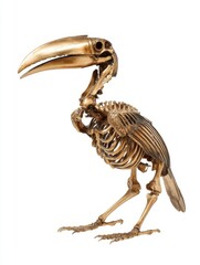 Obraz premium Detailed Skeleton Of A Toucan Bird Isolated On A Plain White Background For Scientific Research