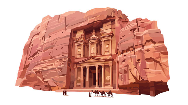 Vector illustration of Petra cliffs concept vector illustration for creative projects and modern business isolated background element