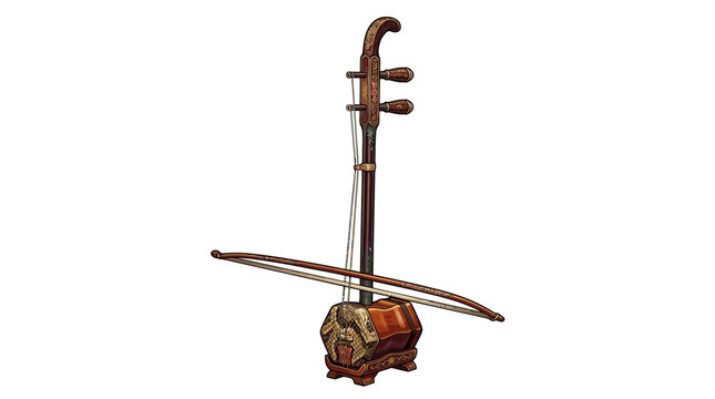Vector illustration of Chinese erhu concept vector illustration for creative projects and modern business isolated background element