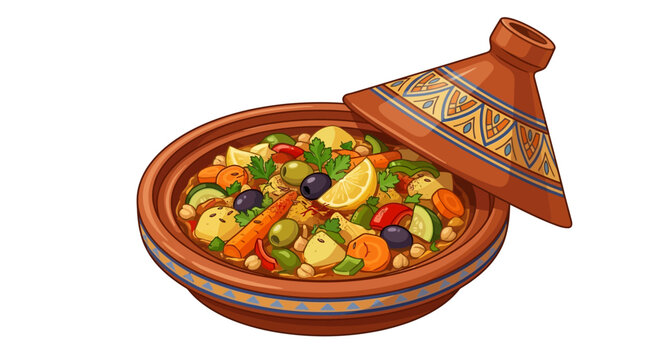 Moroccan tagine vector illustration concept vector illustration for creative projects and modern business isolated background element