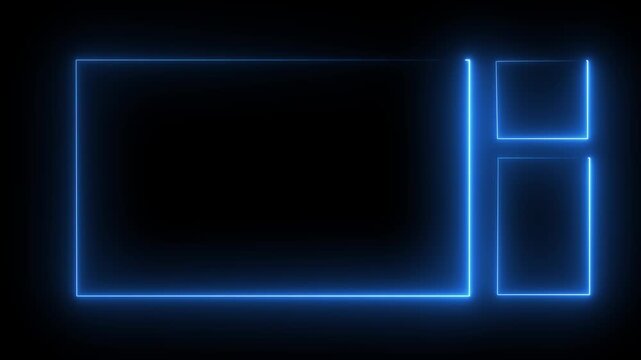 Glowing neon Live streaming Frame  animated red  and blue neon overlay frame for live streaming and gaming templates 4k animation.