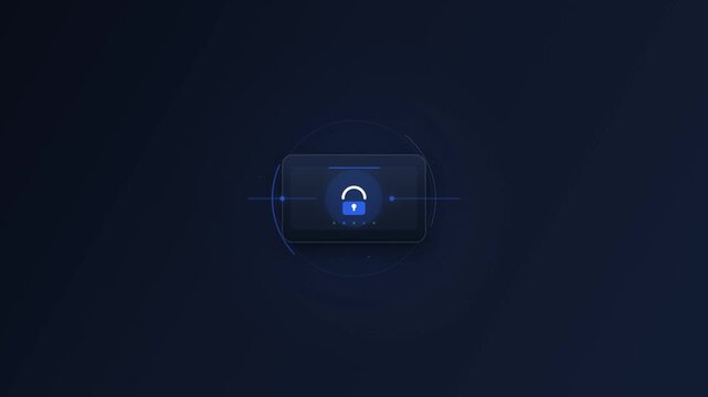 Illuminated digital padlock icon symbolizing robust data security, privacy, and secure access control in a modern cyber environment for enhanced online protection