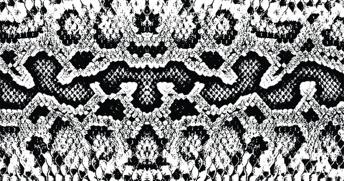 Black and gray python snake skin pattern for fashion fabric and textile prints.