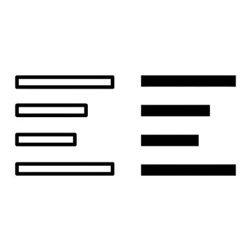Align Left and Justify Text Paragraph Icons for UI Design