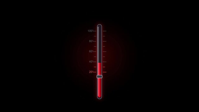Thermometer Illustration with Glowing Red Accents, Indicating Temperature Measurement and Health Monitoring Concepts.