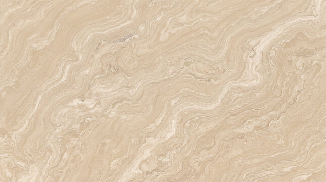 Beige Veined Marble Floor Tile Texture with Natural Cream Wavy Flow Pattern Background for Interior Surface