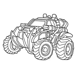 Off-road atv quad bike side view illustration © Laboni