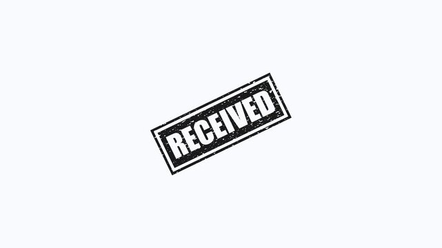 Black Received Rubber Stamp Impression Isolated on White Background for Business and Document Approval Concepts