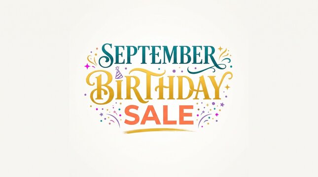 September Birthday Sale Special Promotion Logo and Banner Graphic