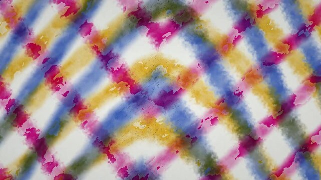 Colorful Watercolor Grid Pattern Abstract Motion Background Loop 4K