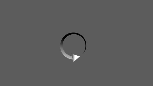 Circle arrow refresh and reload icon animation with loading progress on black background.4k quality motion video