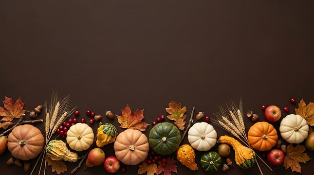 A bountiful and colorful thanksgiving display featuring an array of pumpkins gourds and autumn foliage symbolizing gratitude and the harvest season's beauty