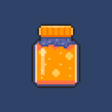 Pixel art Magic Potion Bottle with Sparkling Liquid game asset design